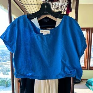 Mara Hoffman Size Small Blue Cropped T-shirt
